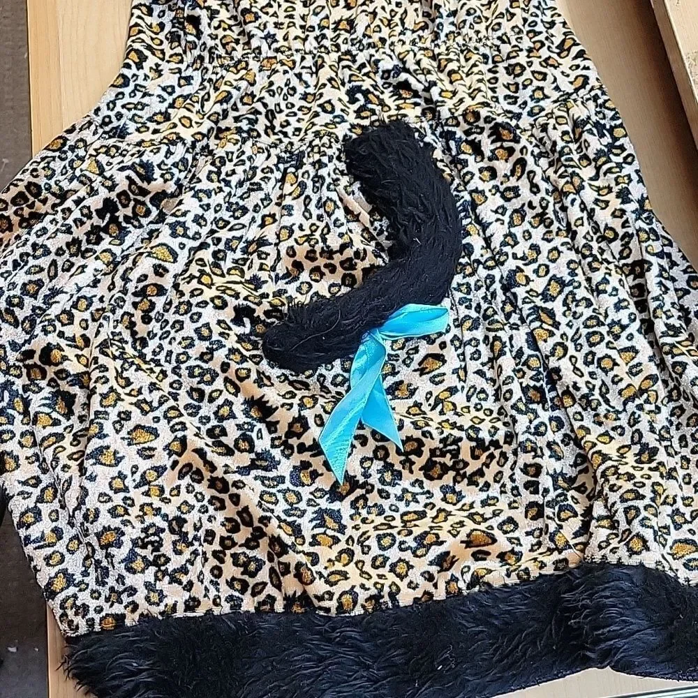 Girls Wild Lil Kitty Leopard Dress Size‎ L Halloween Costume Hood Ears Tail